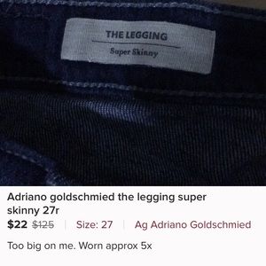 Adriano goldschmied AD leggings size 27 repost